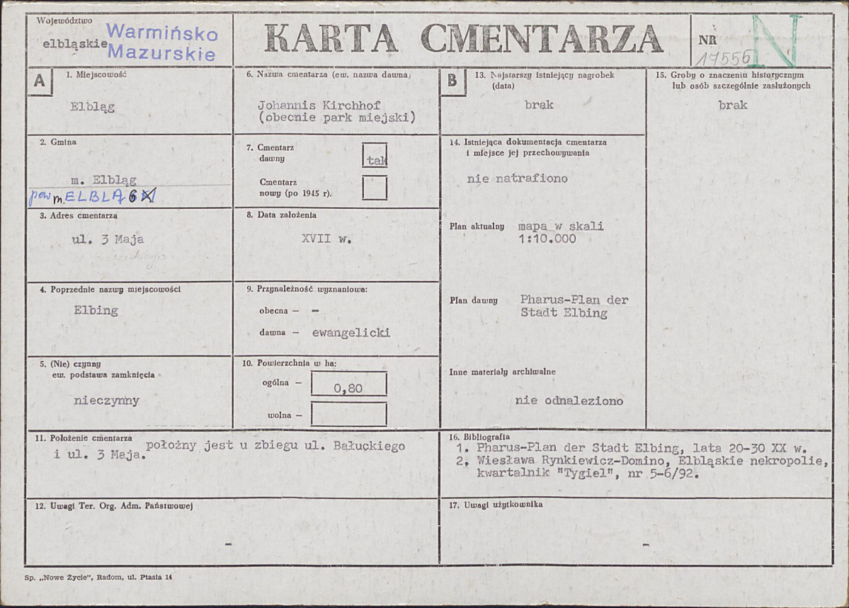 Karta cmentarza, skan nr 1