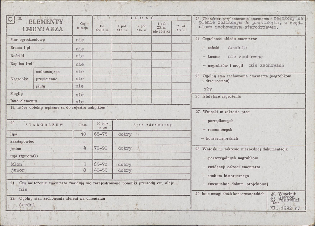 Karta cmentarza, skan nr 2