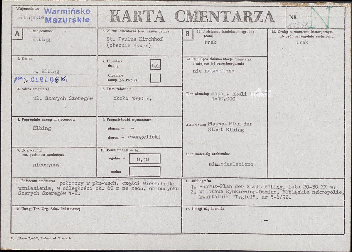 Karta cmentarza, skan nr 1