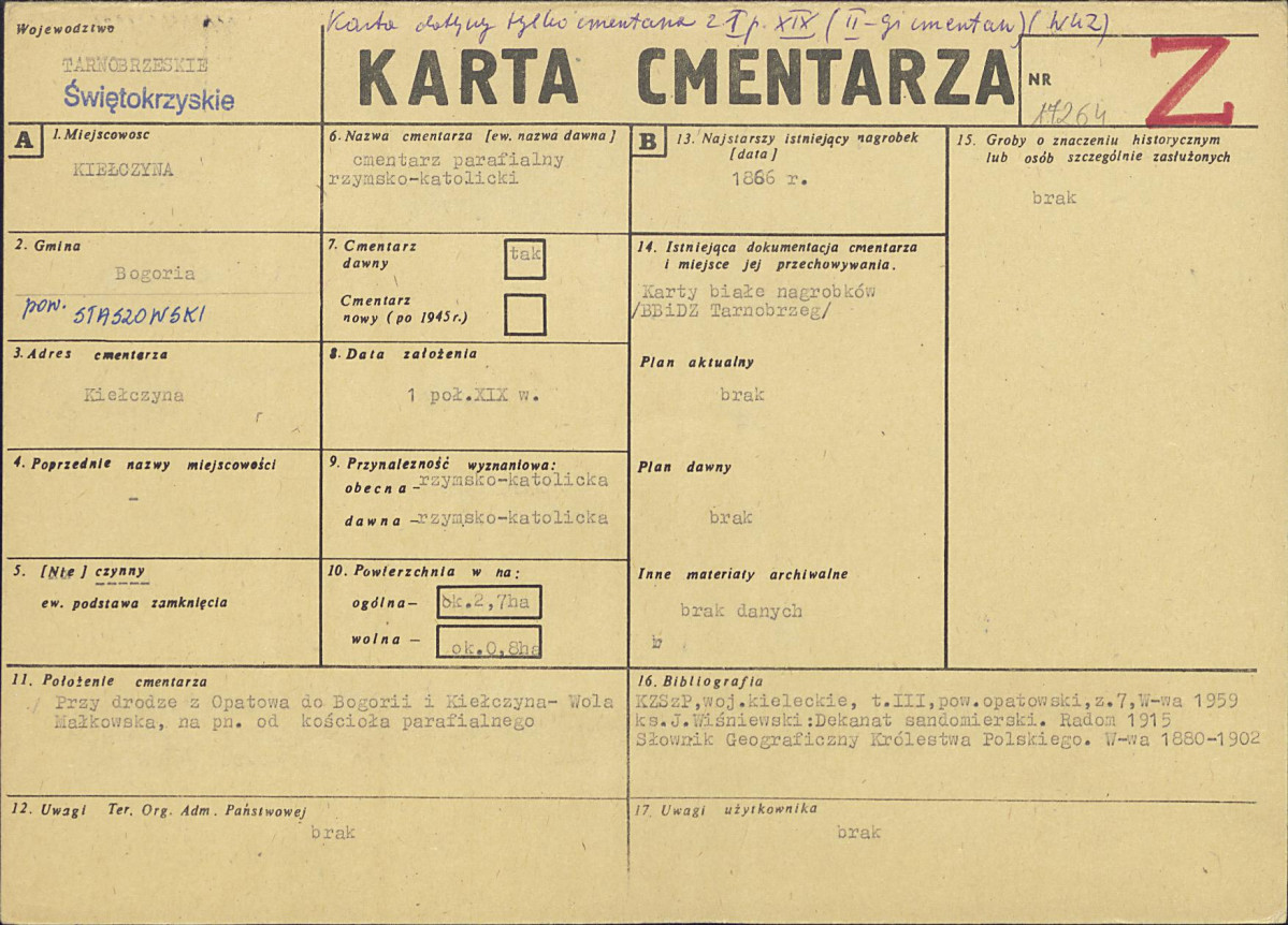 Karta cmentarza, skan nr 1