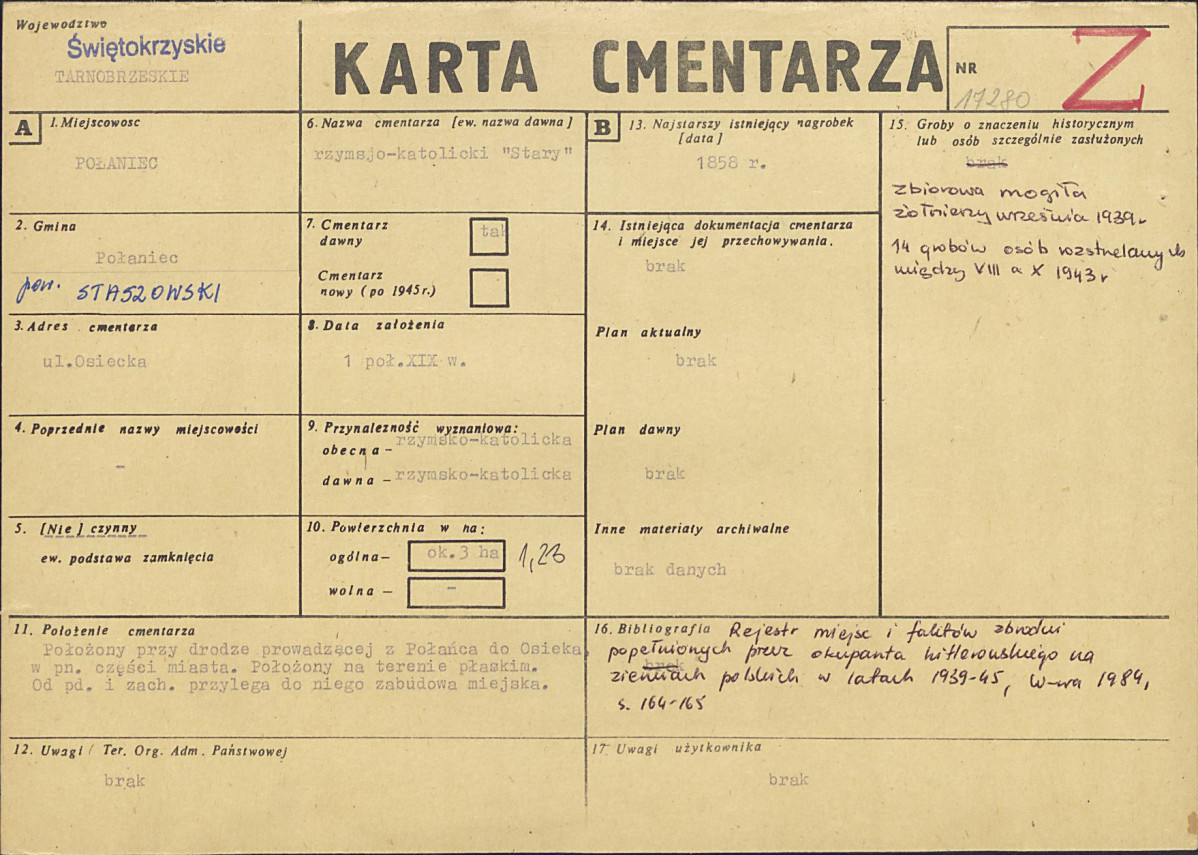 Karta cmentarza, skan nr 1