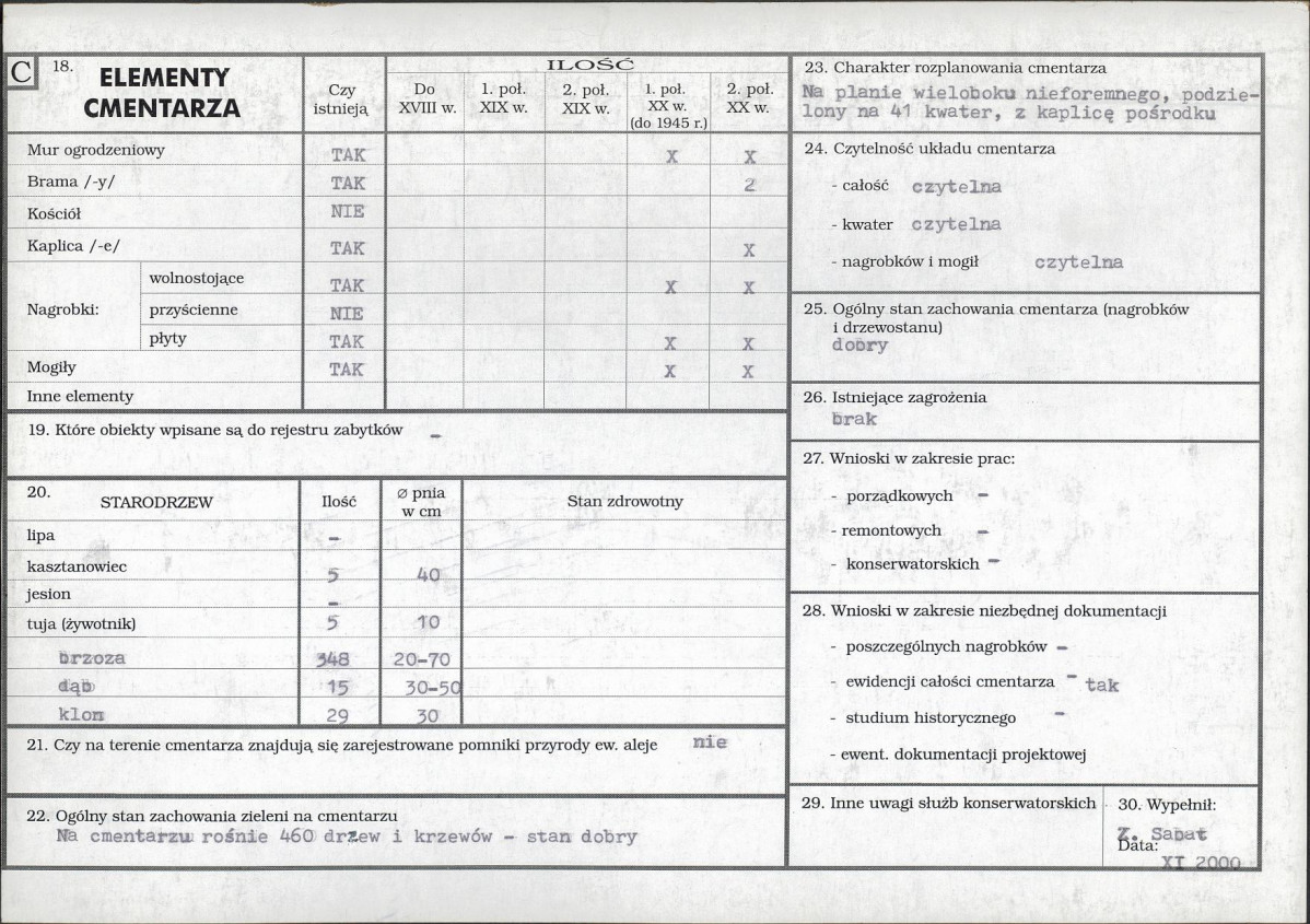 Karta cmentarza, skan nr 2
