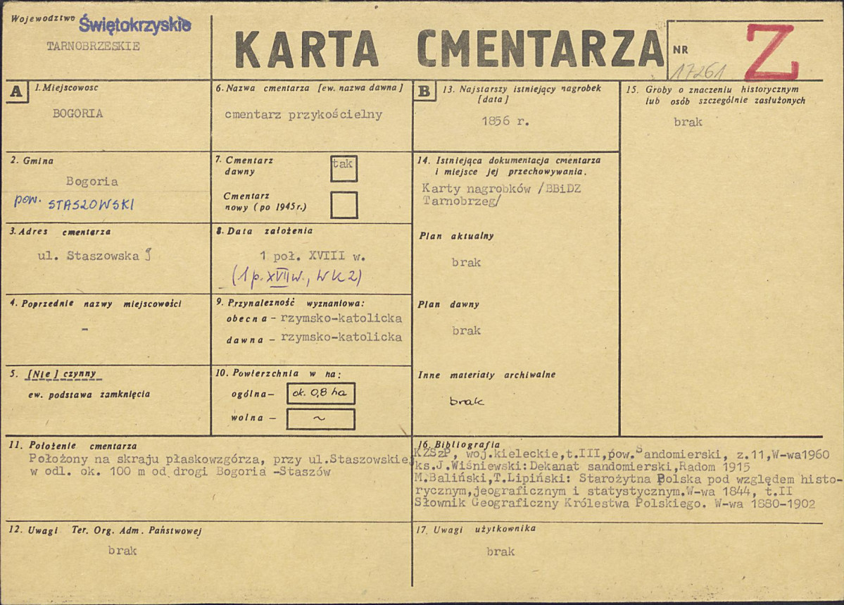Karta cmentarza, skan nr 1