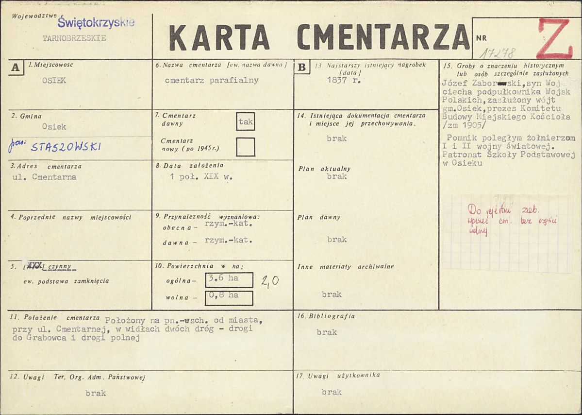 Karta cmentarza, skan nr 1