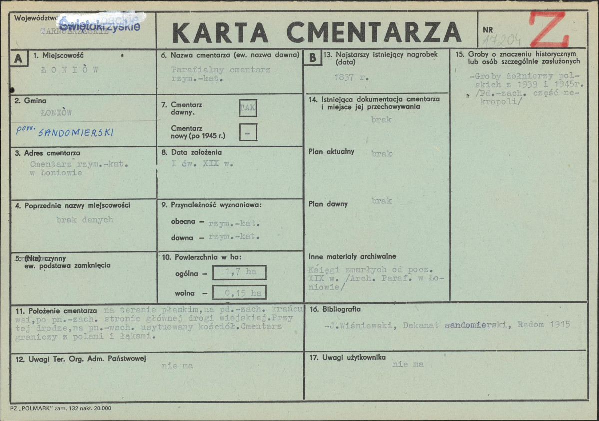 Karta cmentarza, skan nr 1