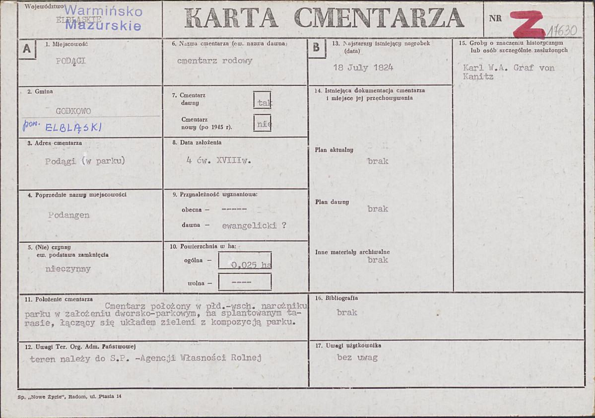 Karta cmentarza, skan nr 1