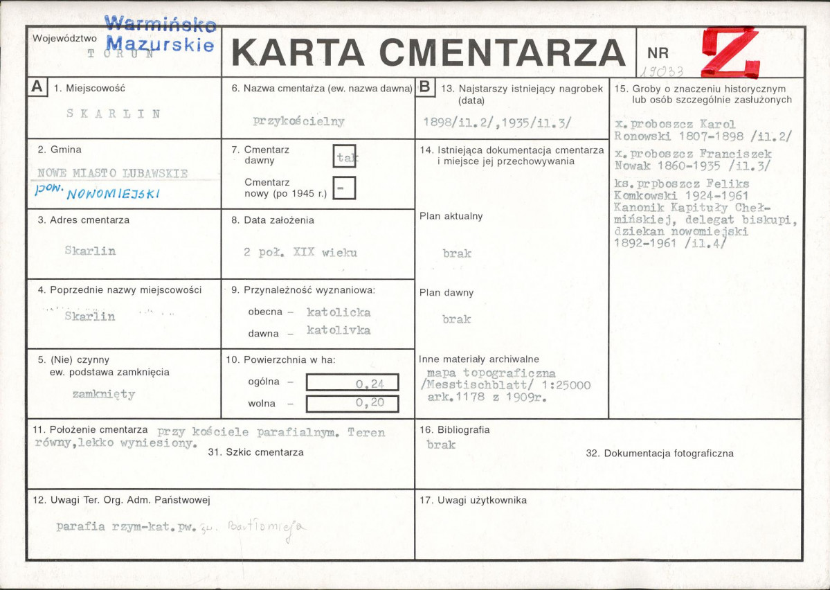 Karta cmentarza, skan nr 1