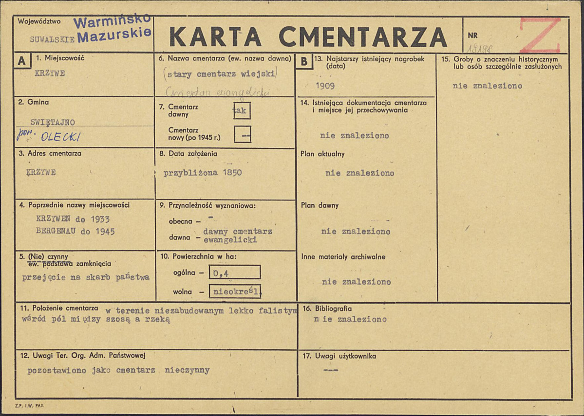 Karta cmentarza, skan nr 1