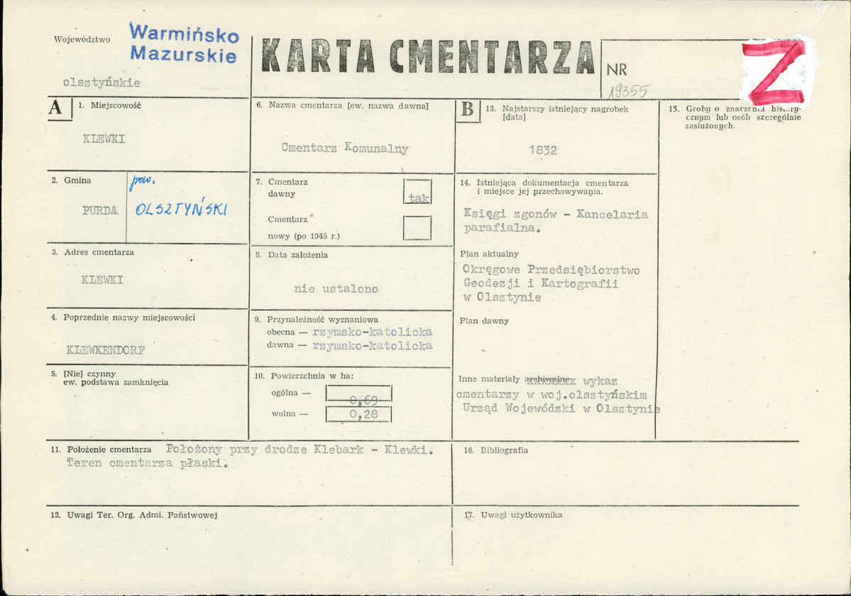 Karta cmentarza, skan nr 1