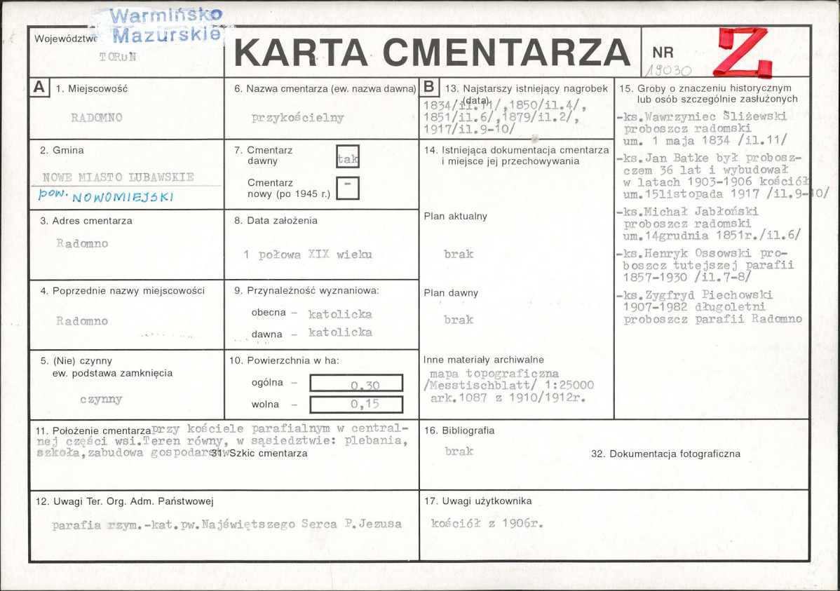 Karta cmentarza, skan nr 1