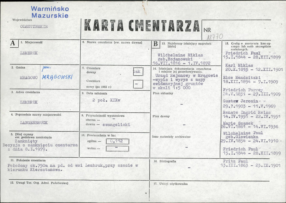 Karta cmentarza, skan nr 1