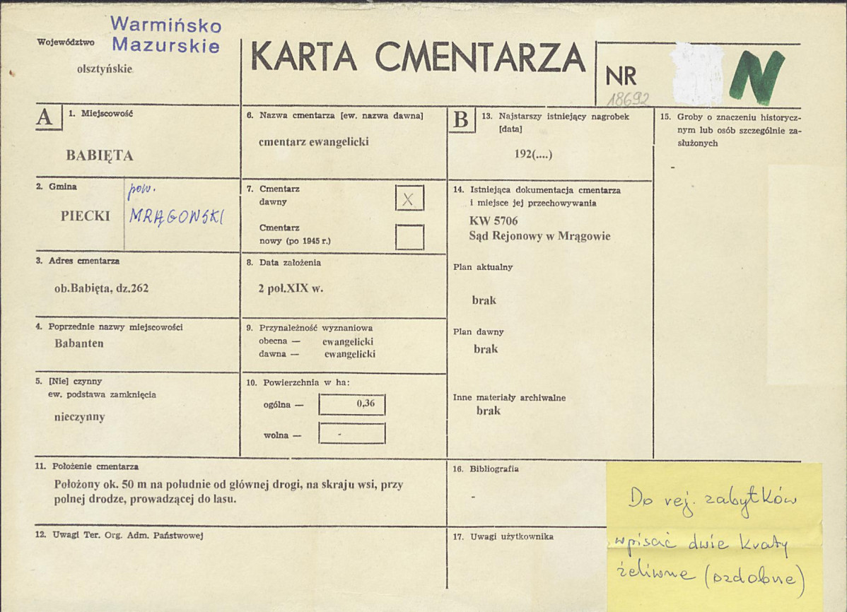 Karta cmentarza, skan nr 1