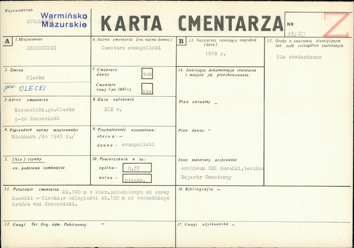 Karta cmentarza, skan nr 1