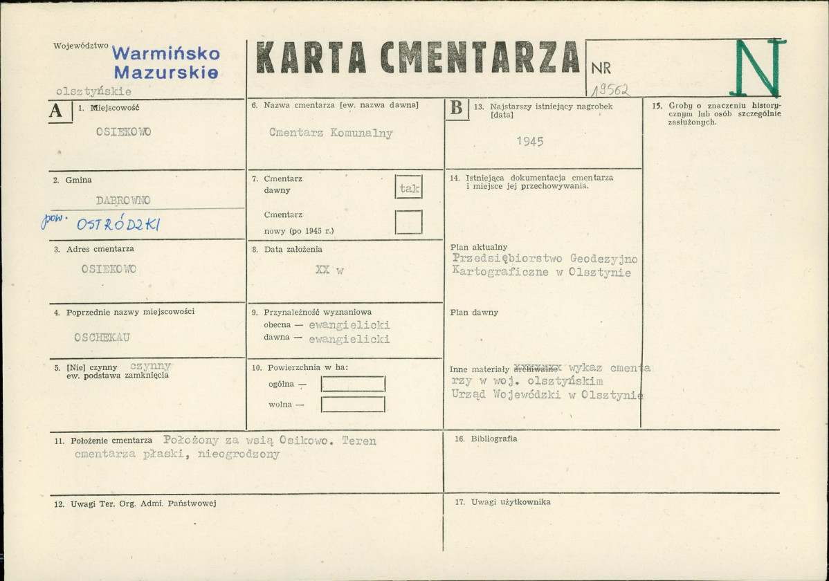 Karta cmentarza, skan nr 1