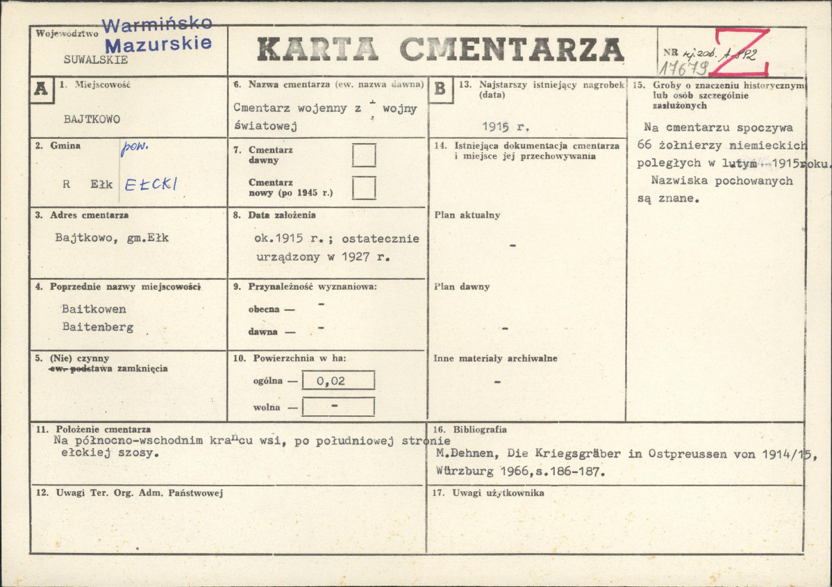 Karta cmentarza, skan nr 1