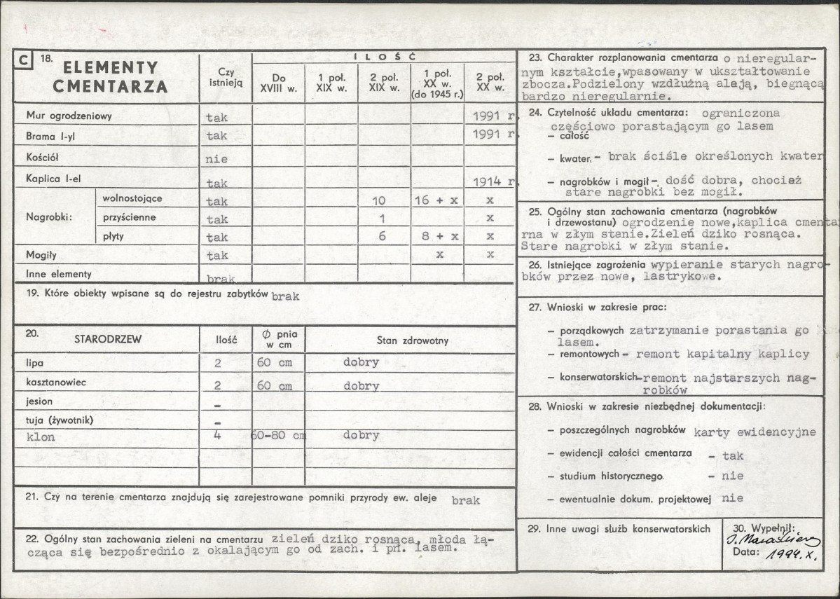 KC - Karta cmentarza, skan nr 2