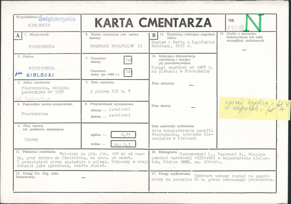 Karta cmentarza, skan nr 1