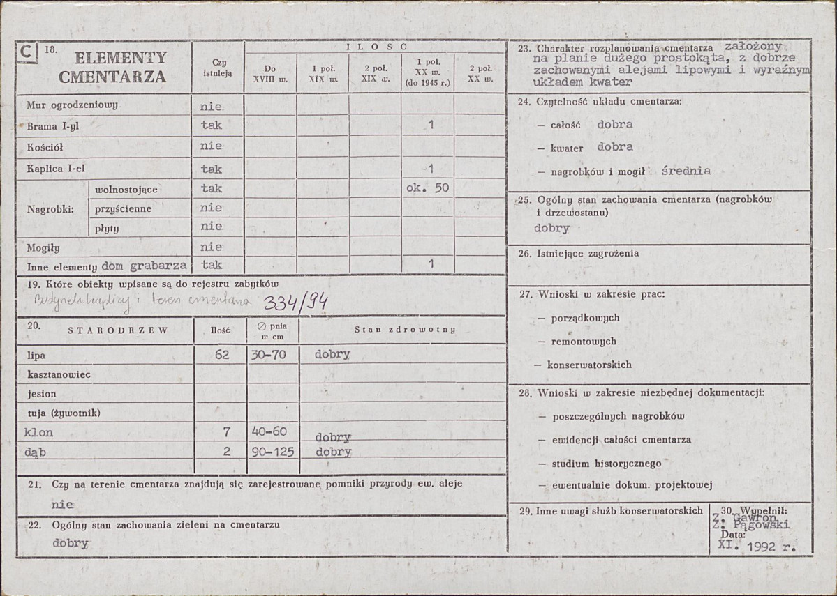 Karta cmentarza, skan nr 2