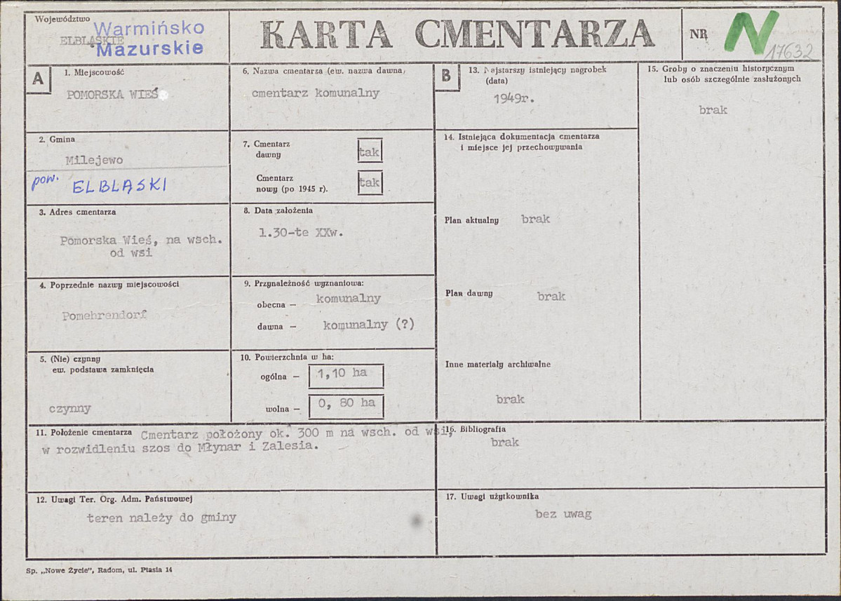 Karta cmentarza, skan nr 1