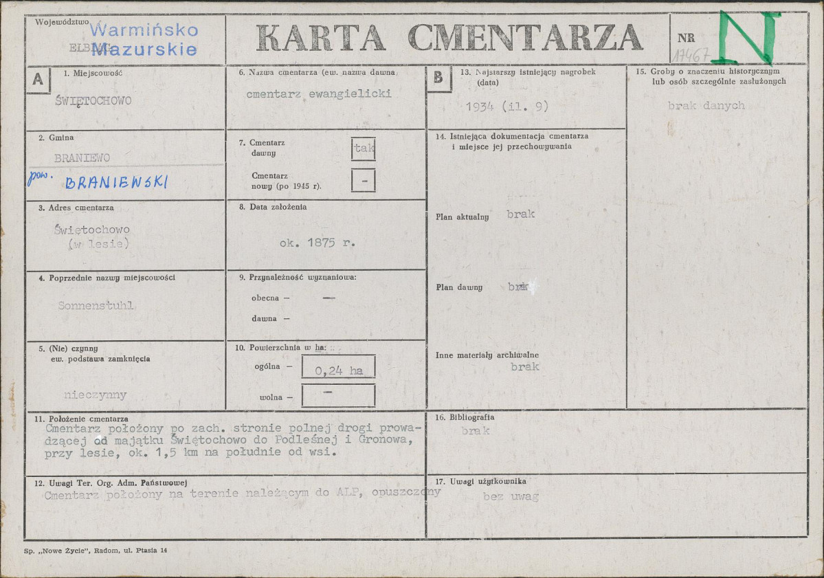 Karta cmentarza, skan nr 1