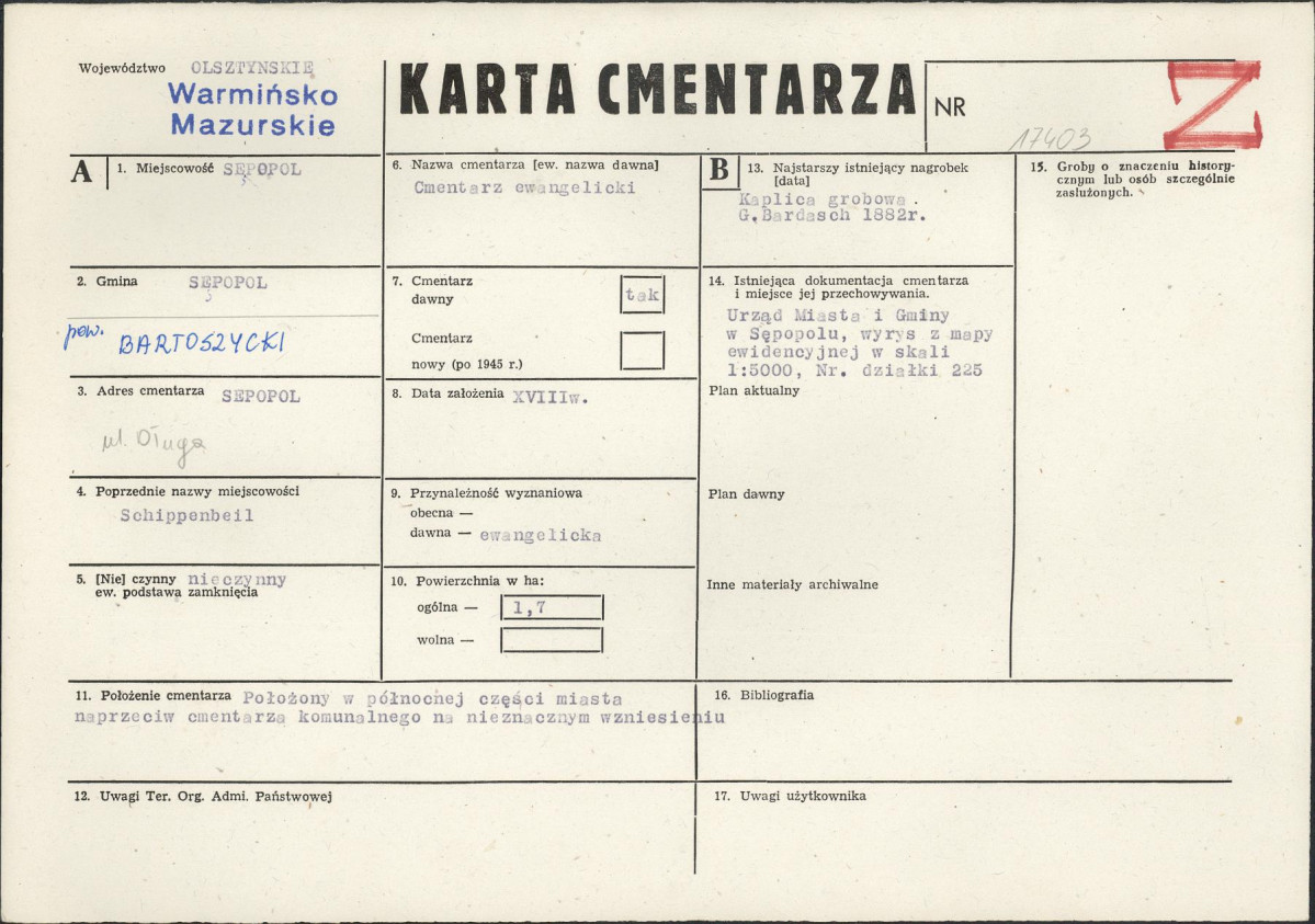 Karta cmentarza, skan nr 1