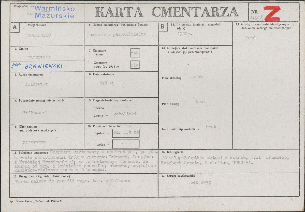 Karta cmentarza, skan nr 1