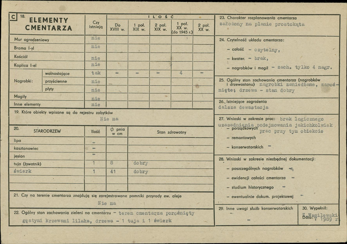 Karta cmentarza, skan nr 2
