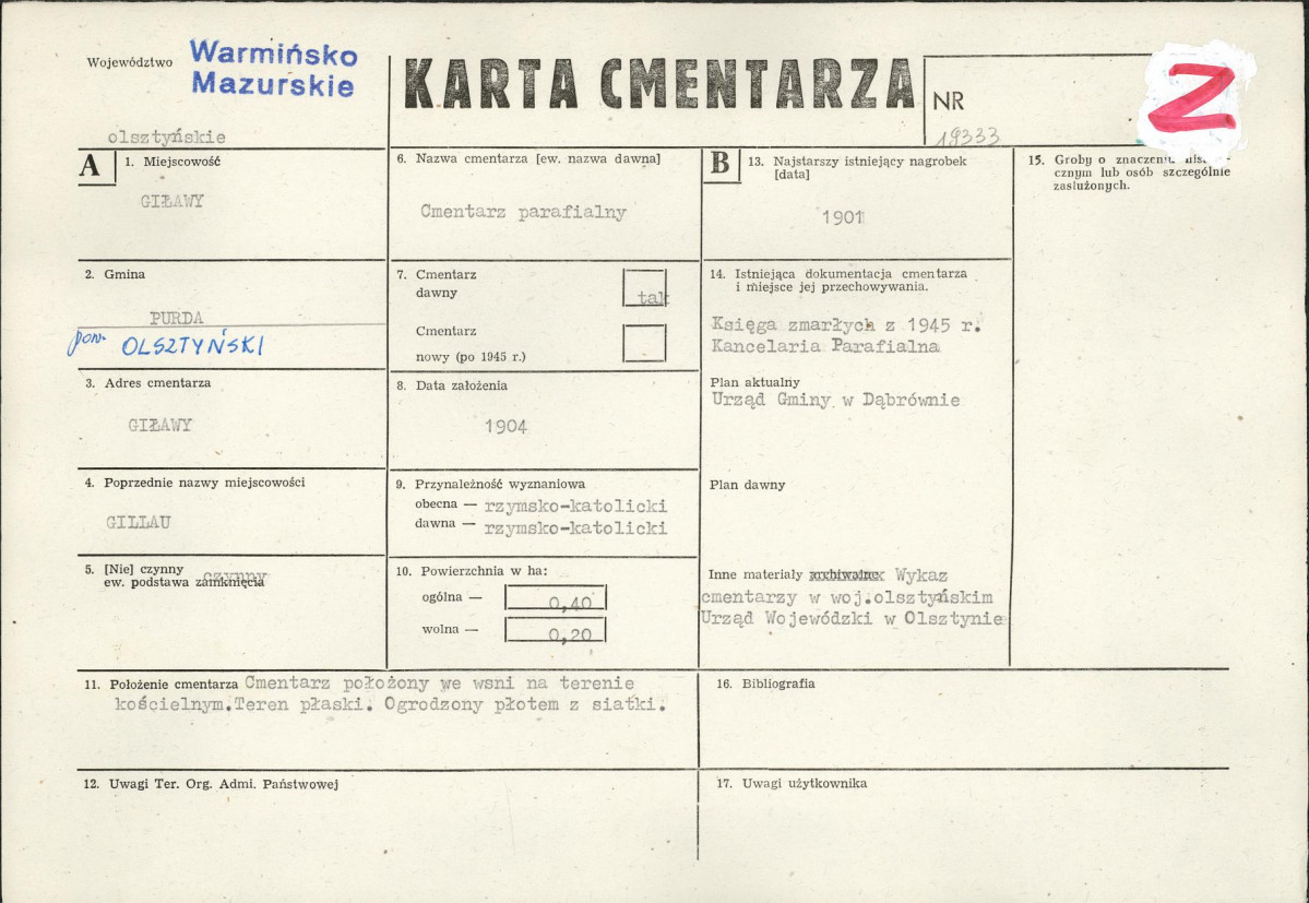 Karta cmentarza, skan nr 1