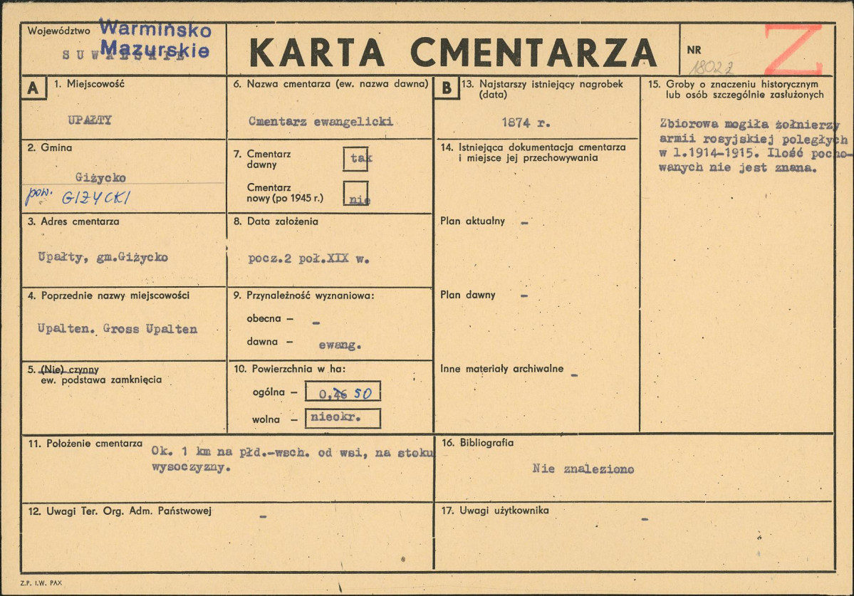 Karta cmentarza, skan nr 1