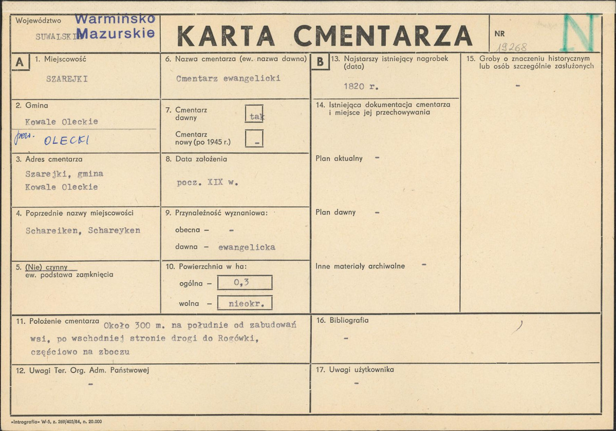 Karta cmentarza, skan nr 1