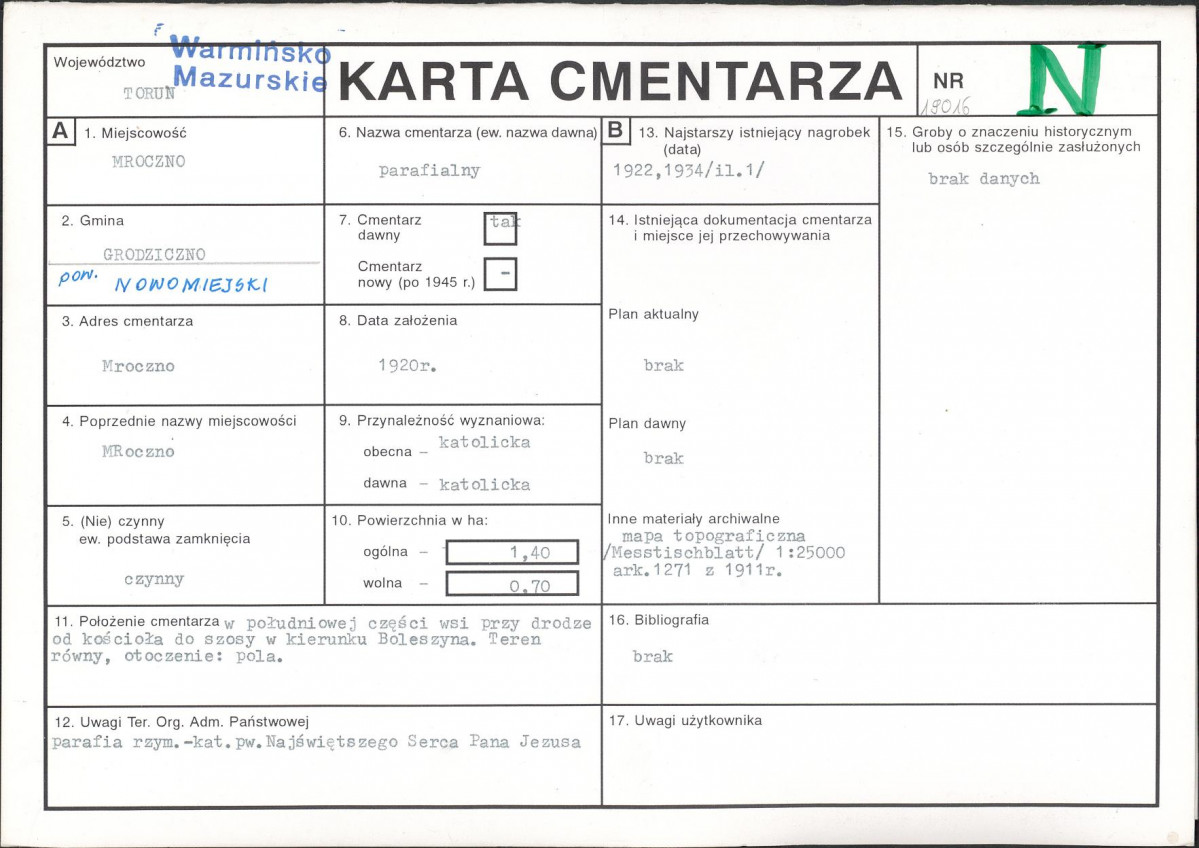 Karta cmentarza, skan nr 1