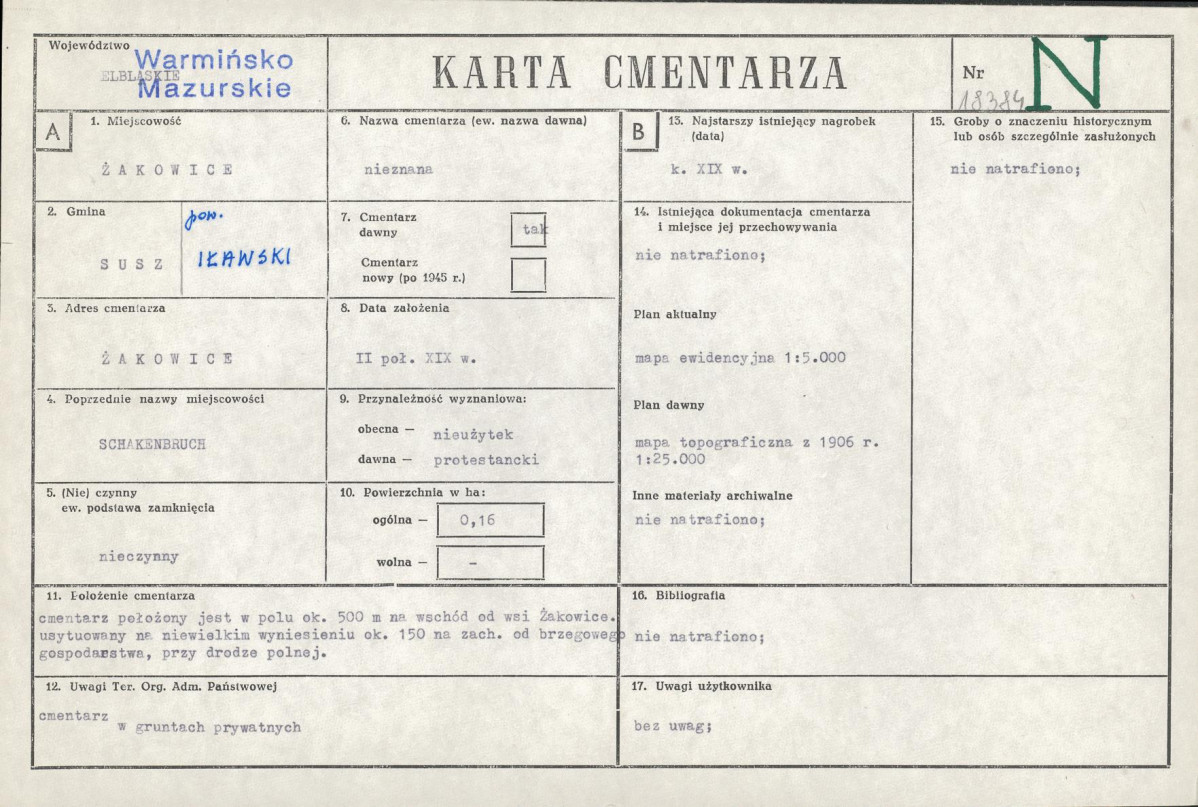Karta cmentarza, skan nr 1