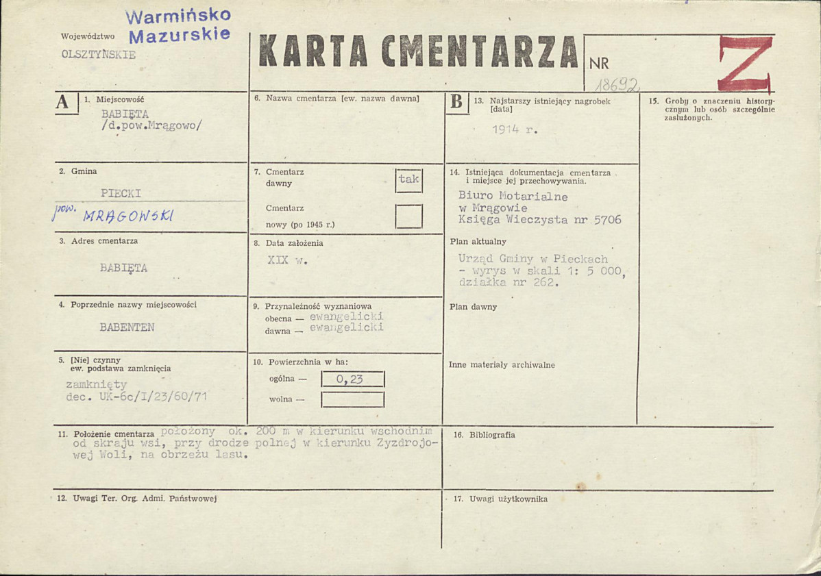 Karta cmentarza, skan nr 1
