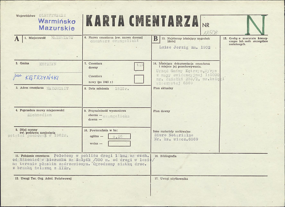 Karta cmentarza, skan nr 1