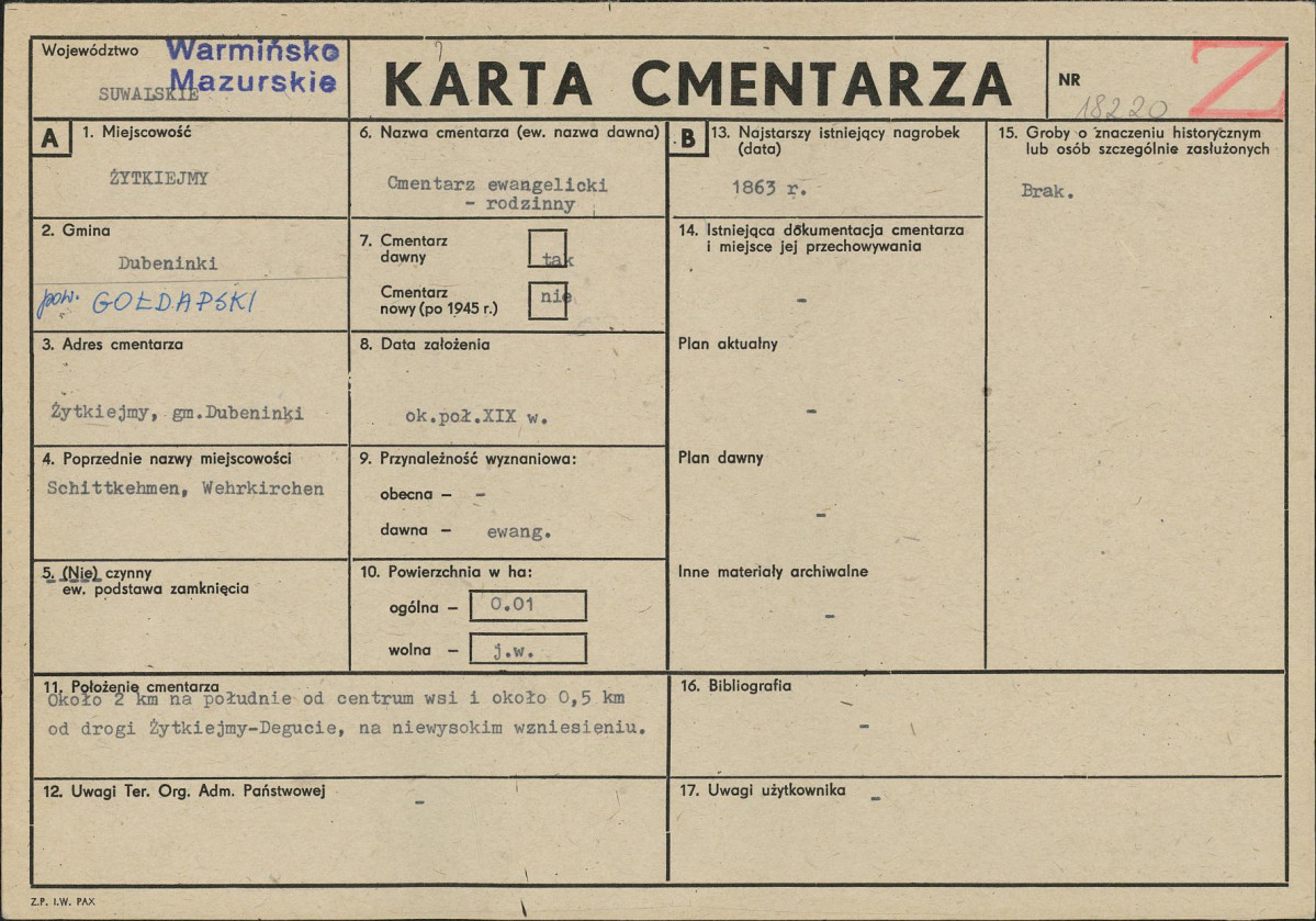 Karta cmentarza, skan nr 1