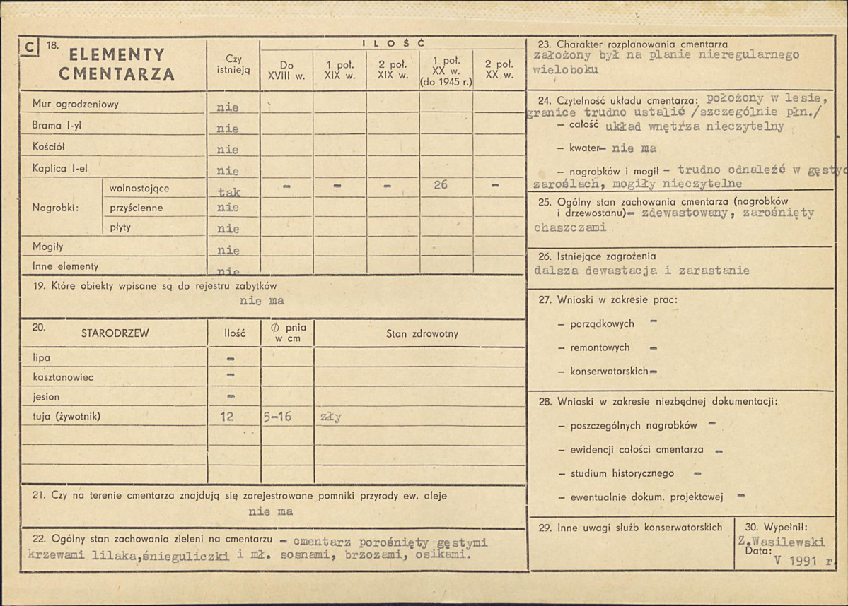 Karta cmentarza, skan nr 2