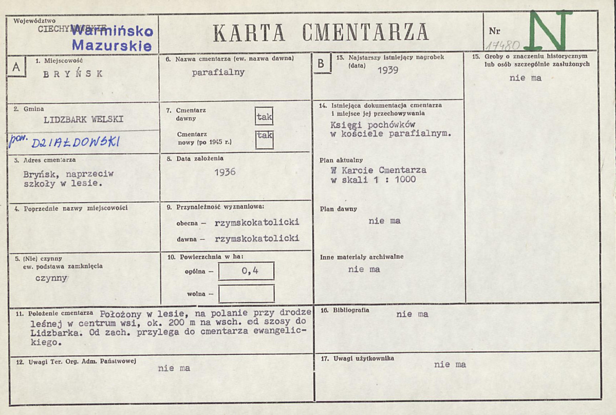 Karta cmentarza, skan nr 1