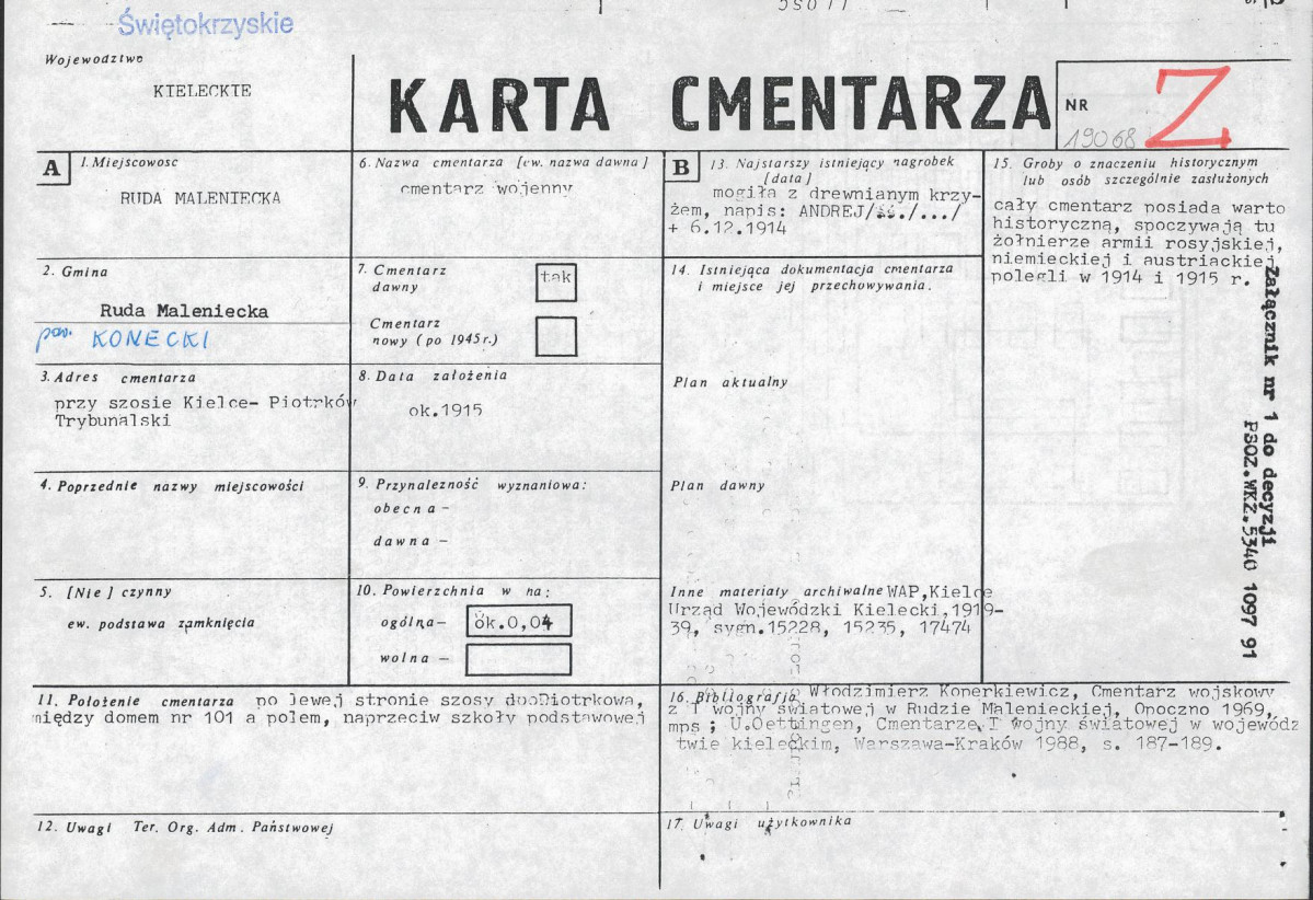 Karta cmentarza, skan nr 1