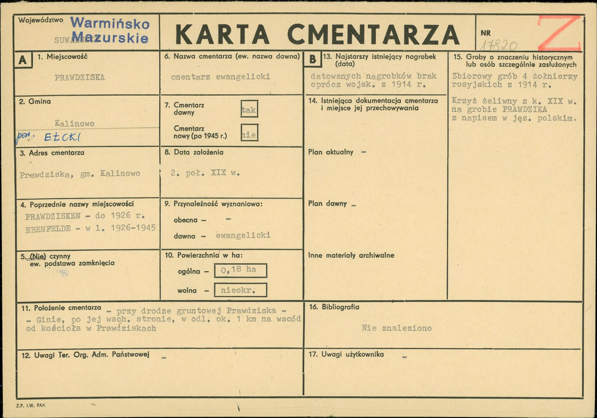 Karta cmentarza, skan nr 1