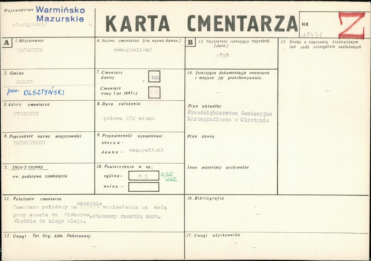 Karta cmentarza, skan nr 1