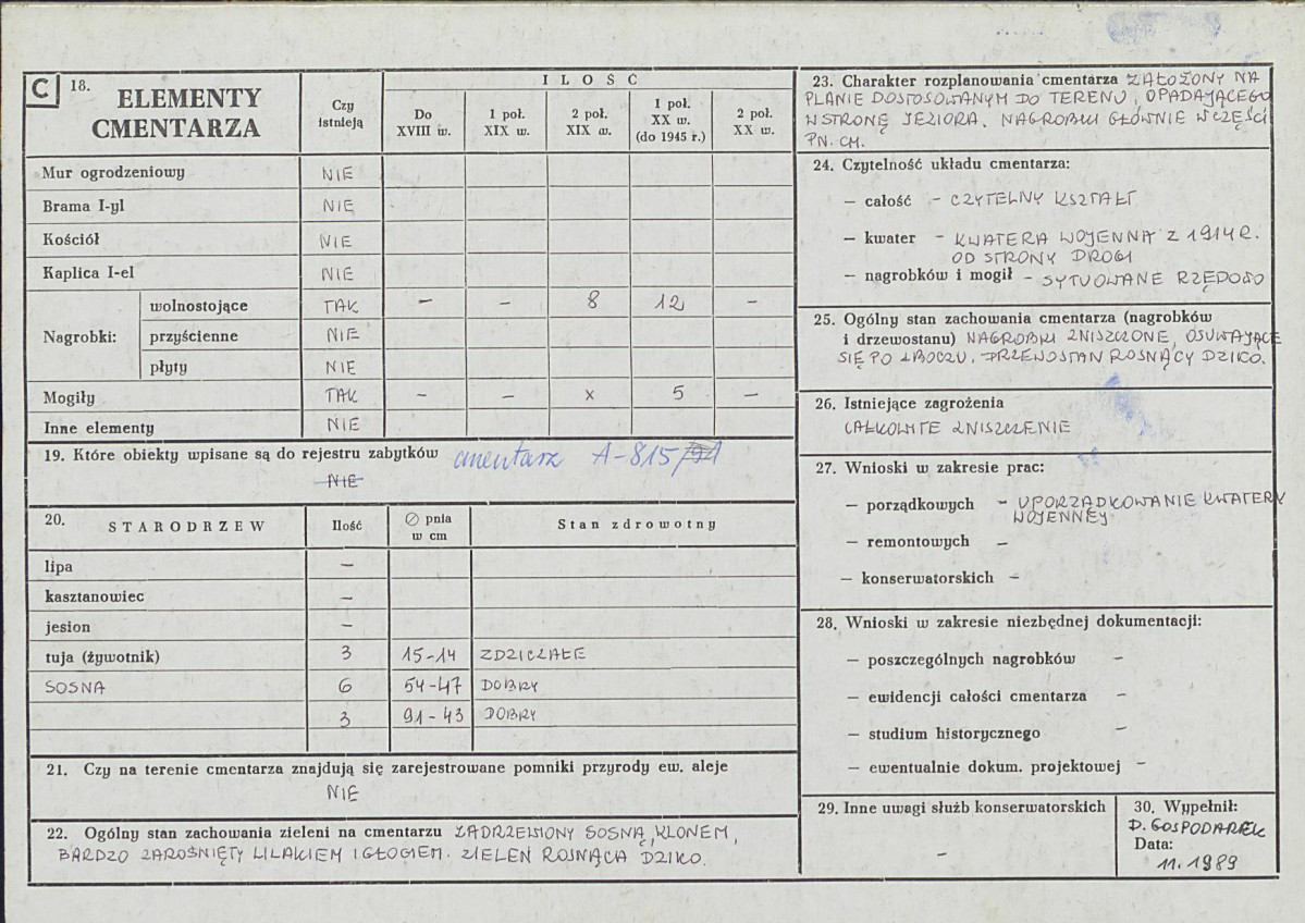 Karta cmentarza, skan nr 2