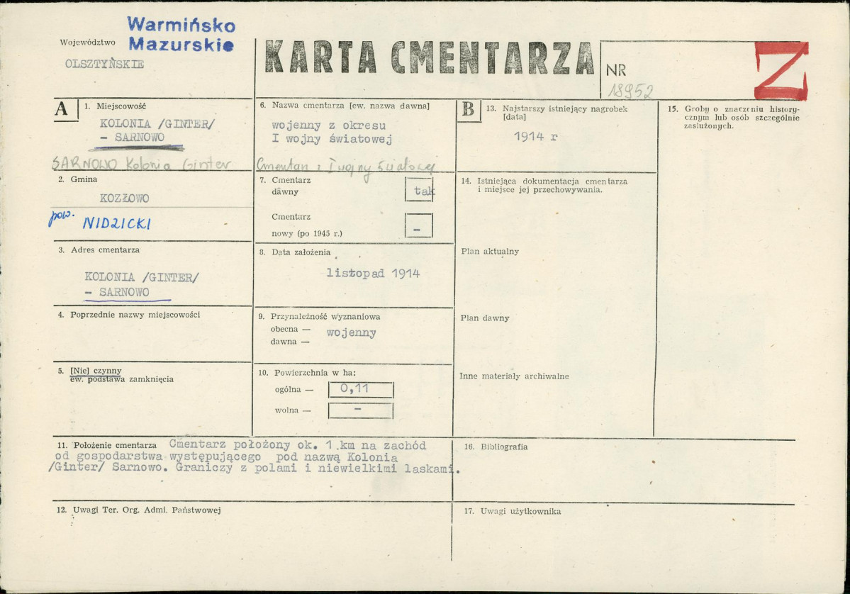 Karta cmentarza, skan nr 1