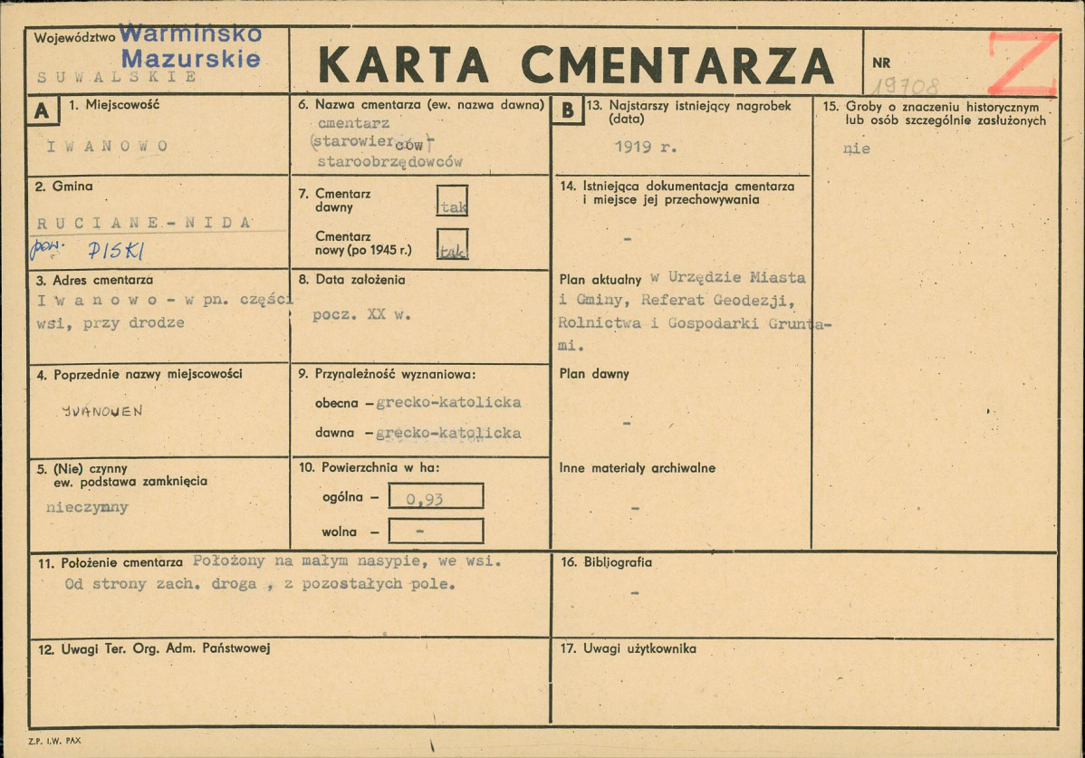 Karta cmentarza, skan nr 1