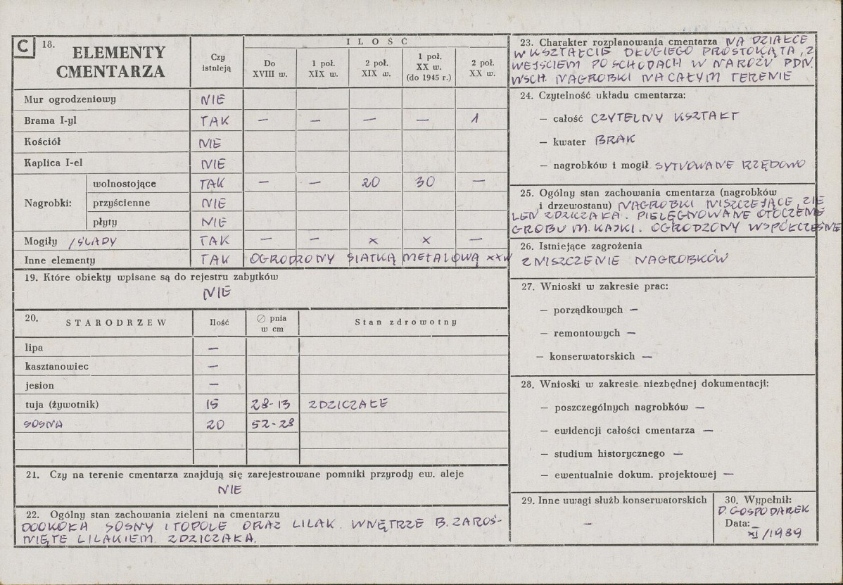Karta cmentarza, skan nr 2