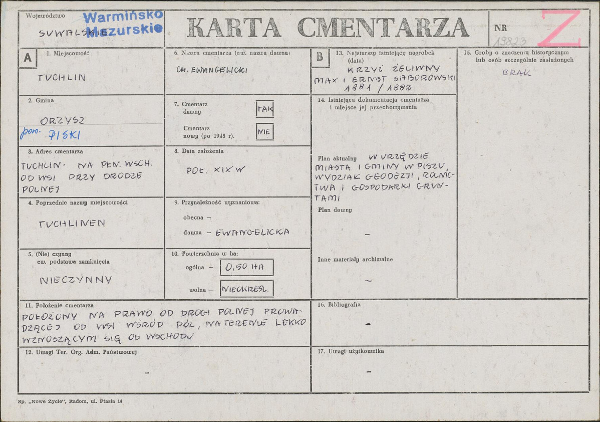 Karta cmentarza, skan nr 1