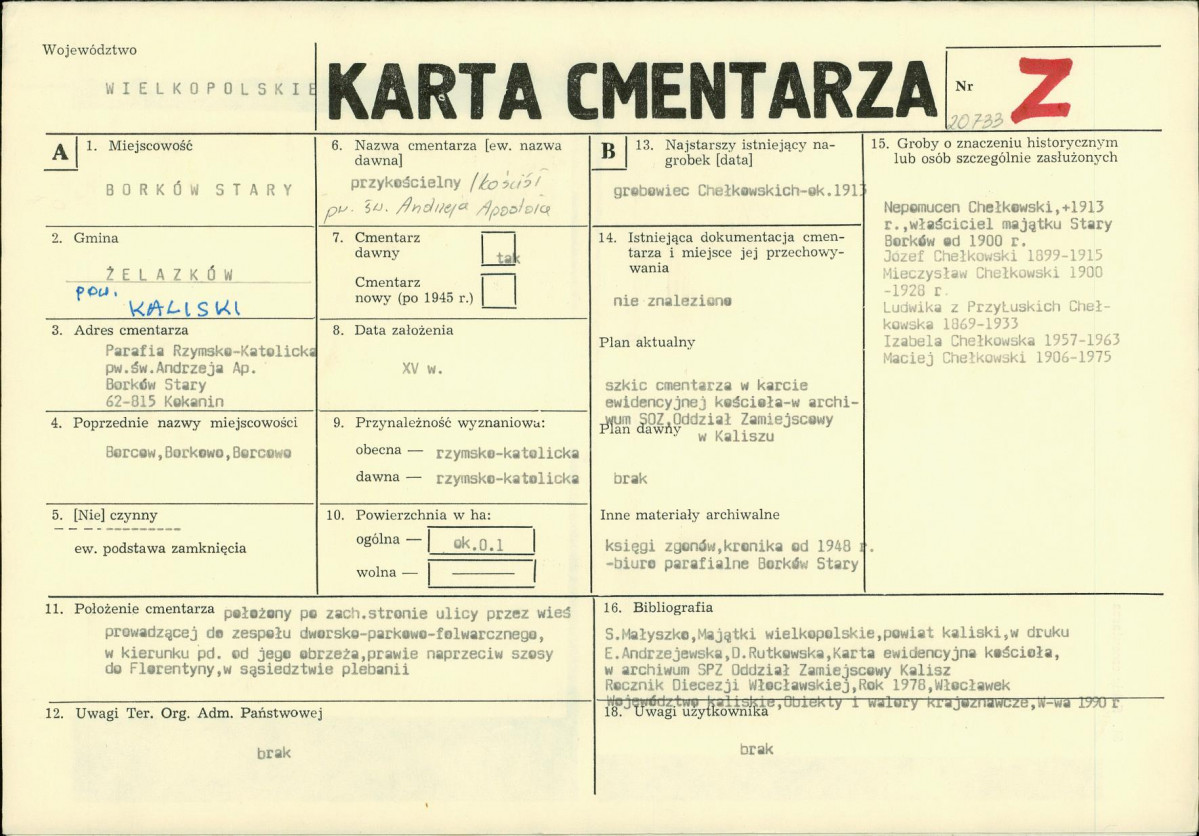 Karta cmentarza, skan nr 1