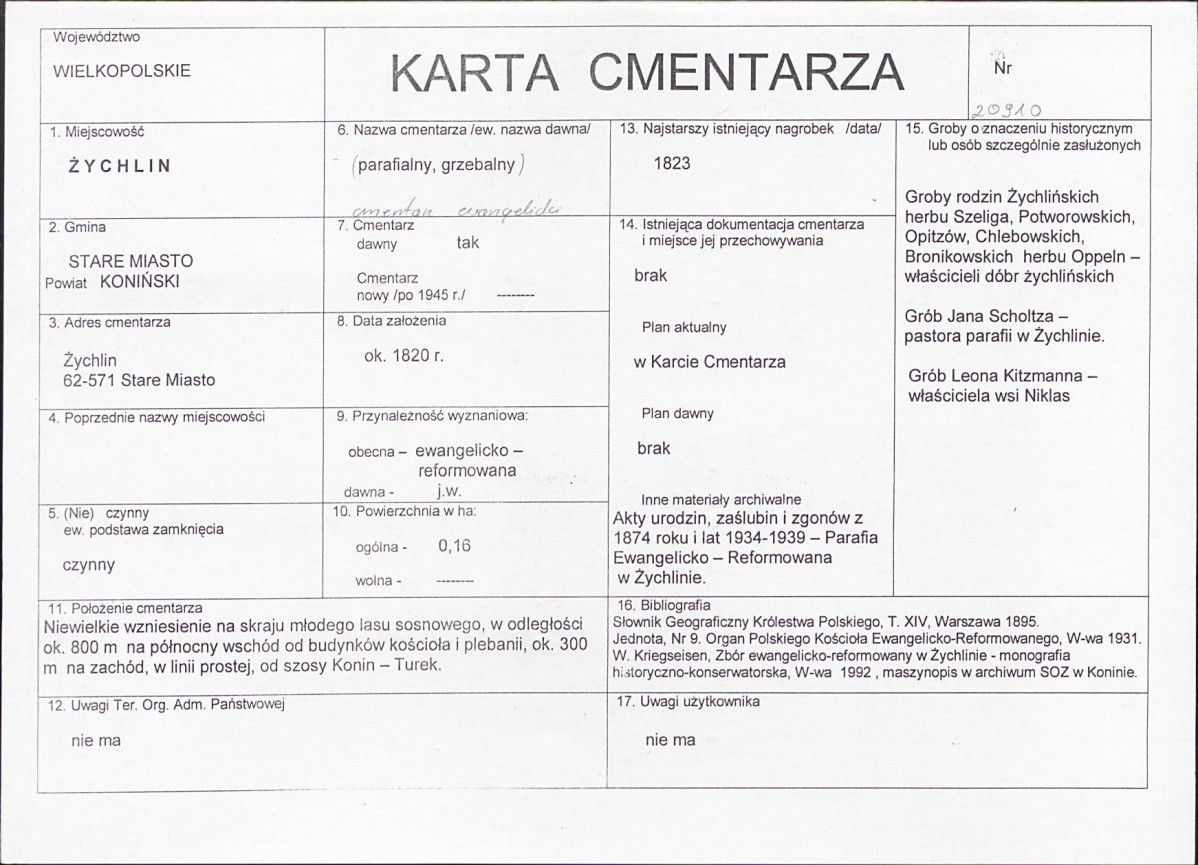 Karta cmentarza, skan nr 1