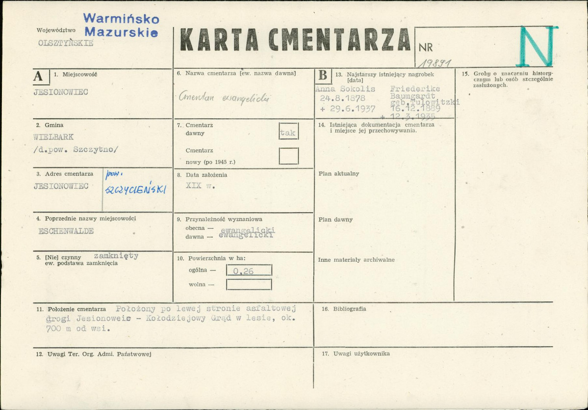 Karta cmentarza, skan nr 1