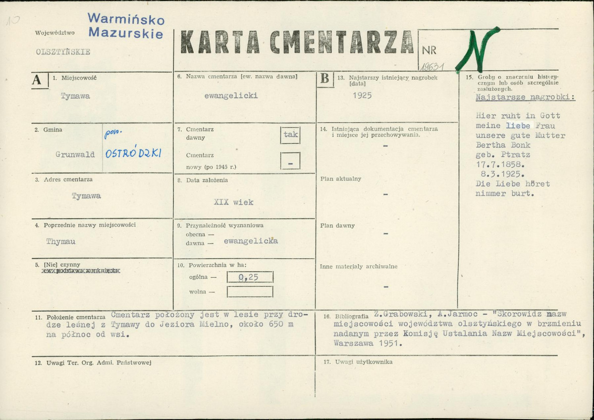 Karta cmentarza, skan nr 1