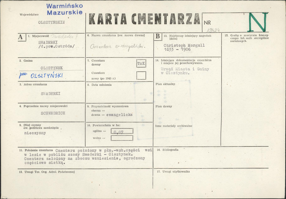 Karta cmentarza, skan nr 1